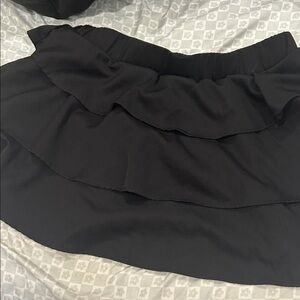 SHEIN Black Layered Mini Skirt